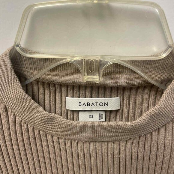 Babaton Beige Extra-Small Stretchy Tight Long-Sleeves Woven Warm Winter Dress - Picture 5 of 6